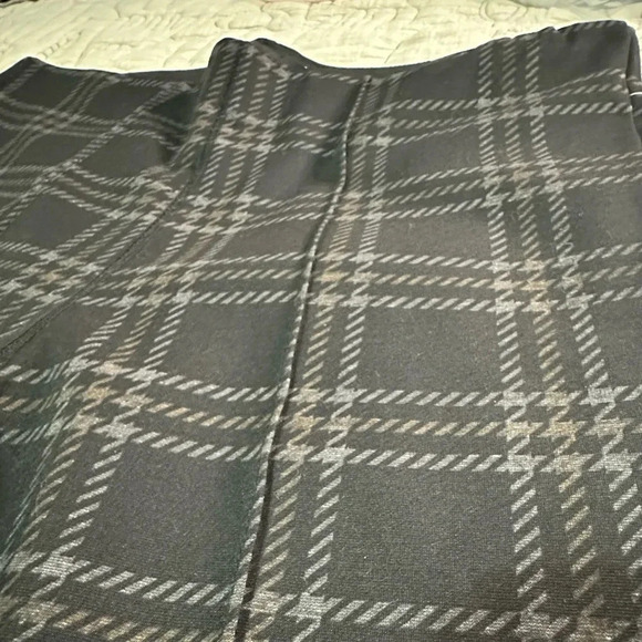 NWT Anthropologie Sanctuary L Plaid Leggings Gray Black Tan - Picture 8 of 9